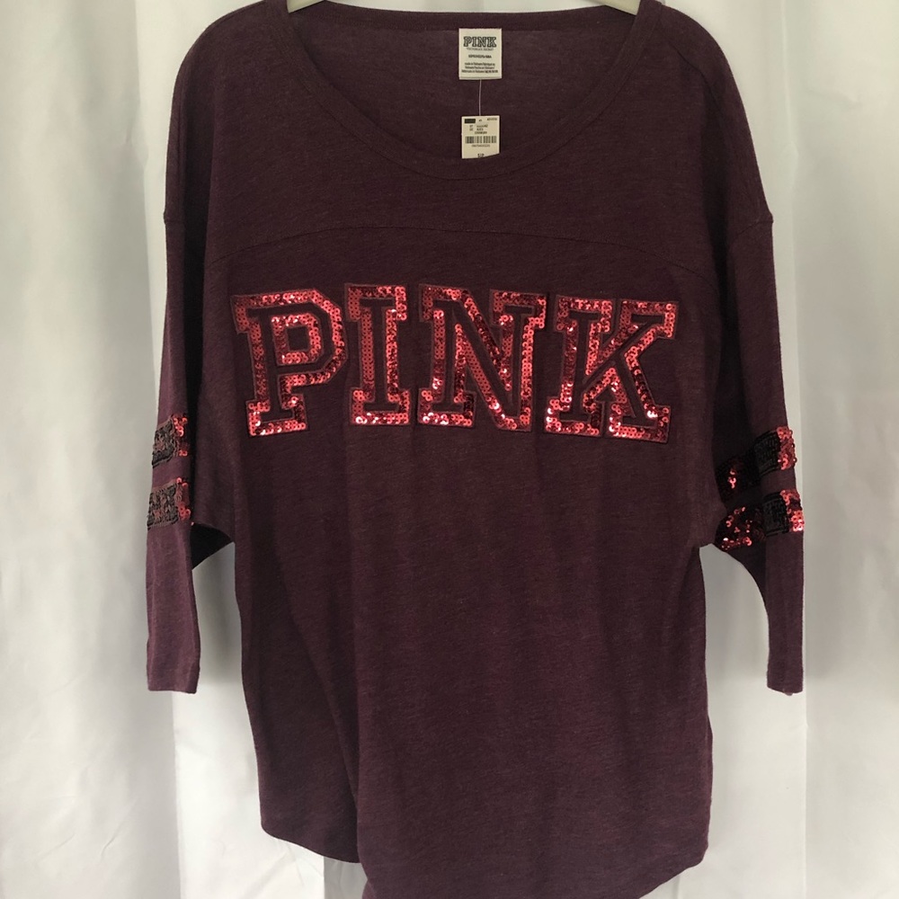 PINK oversized football tee! NWT